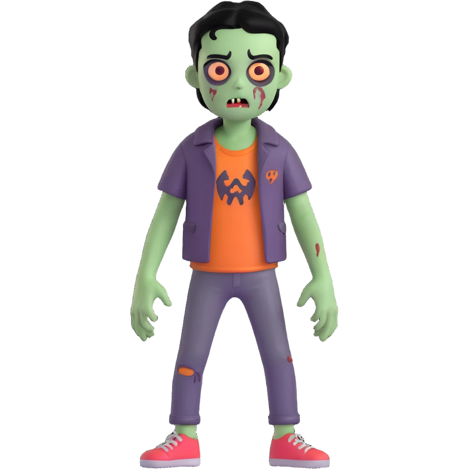 boy zombie with black hair and greenish skin emoji