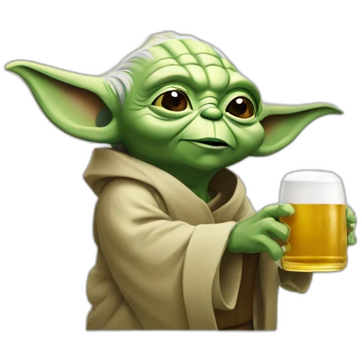 Yoda qui boit une bière emoji