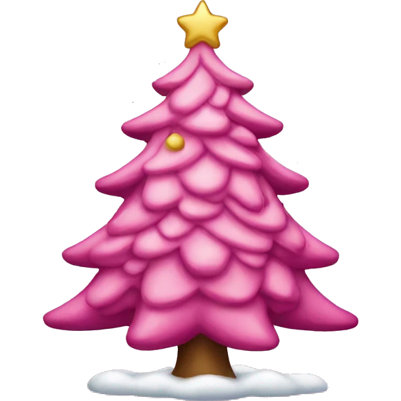 Pink Christmas tree emoji