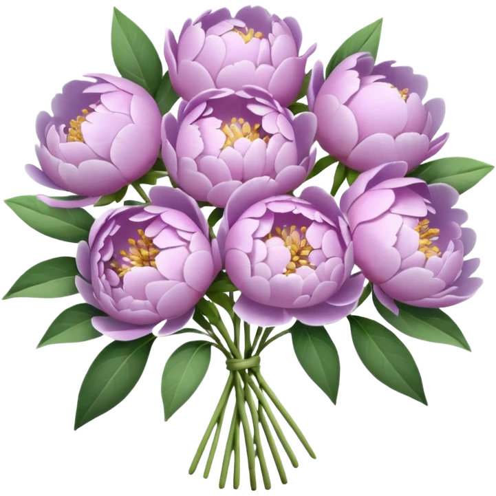 pastel lilac bouquet of peonies emoji