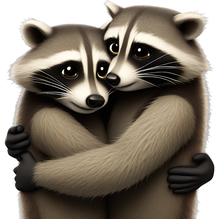 raccoons hug emoji