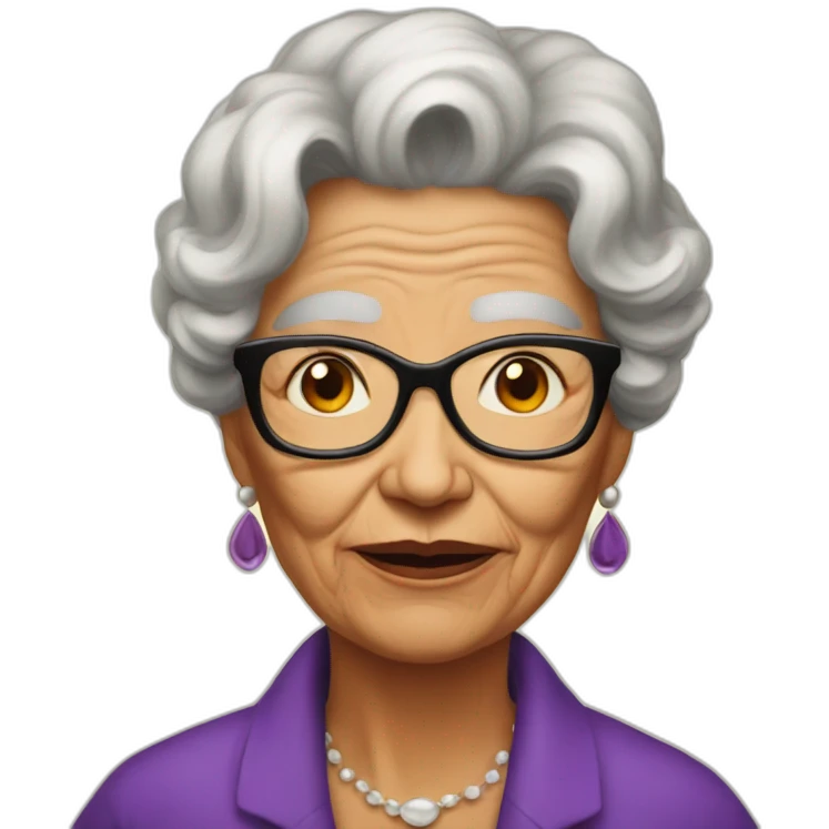 Grand mother poker face  emoji