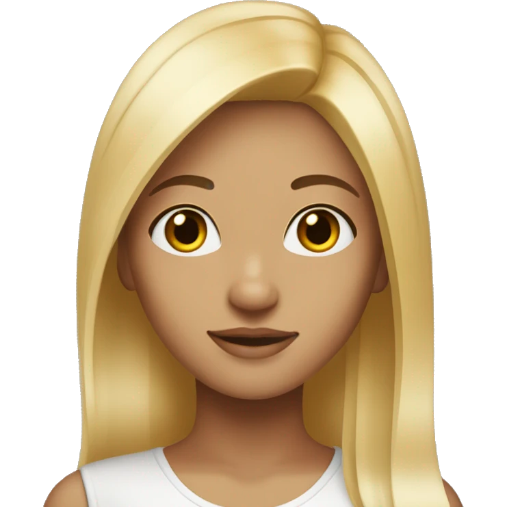 a girl with blonde hair brown eyes and straight hait emoji
