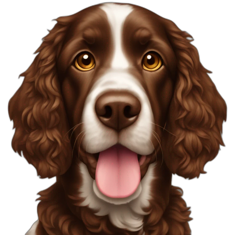 Springer doodle chocolate face golden hoghlights emoji