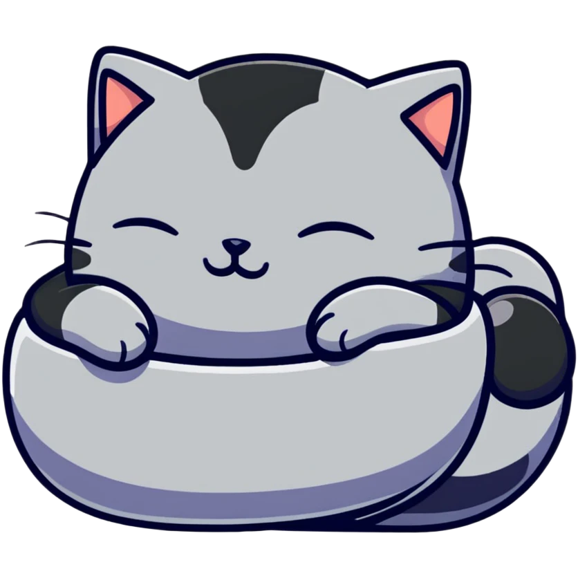 cat napping with zzz emoji
