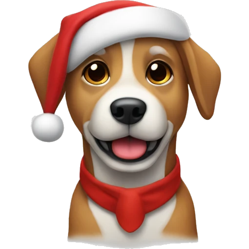 Perro disfrazado santa claus emoji