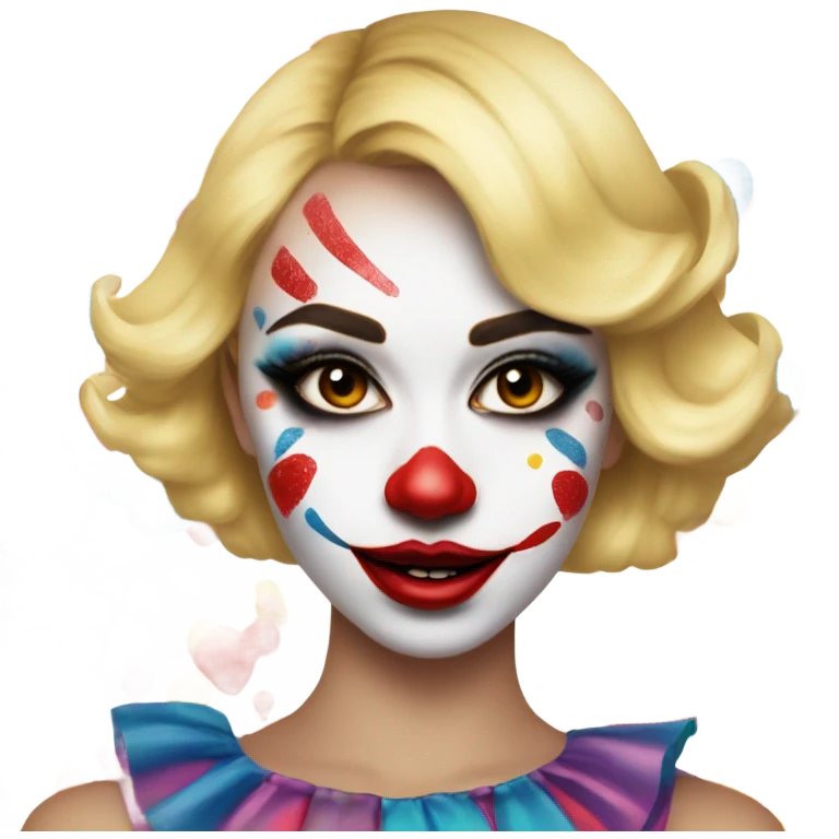 Blonde girl with clown makeup  emoji