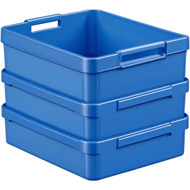 stackable plastic parts box euro blue emoji