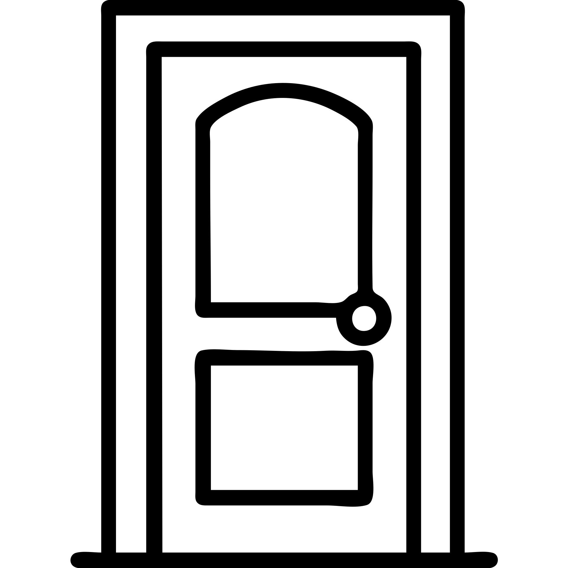 simple classic wooden door, black outlined icon style emoji