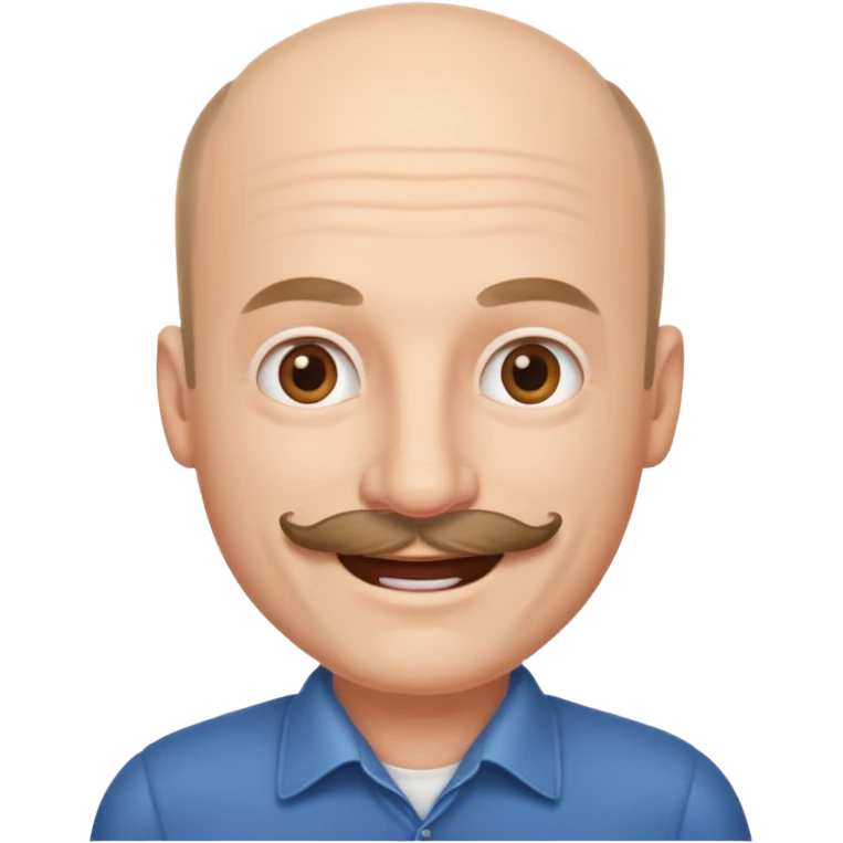 White man mustache balding emoji