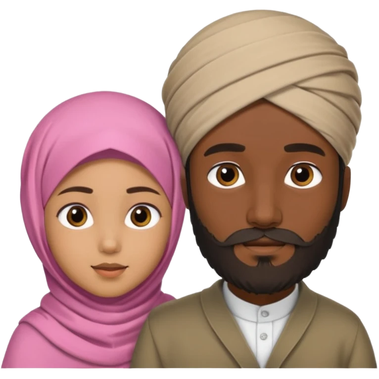 Make a Muslim man with a 6 year old girl wearing a hijab emoji
