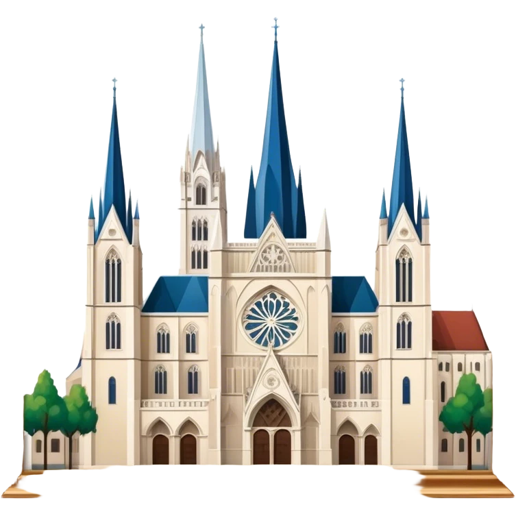 Zagreb Cathedral Landmark Emoji – Depicting its Gothic architecture and twin spires. emoji