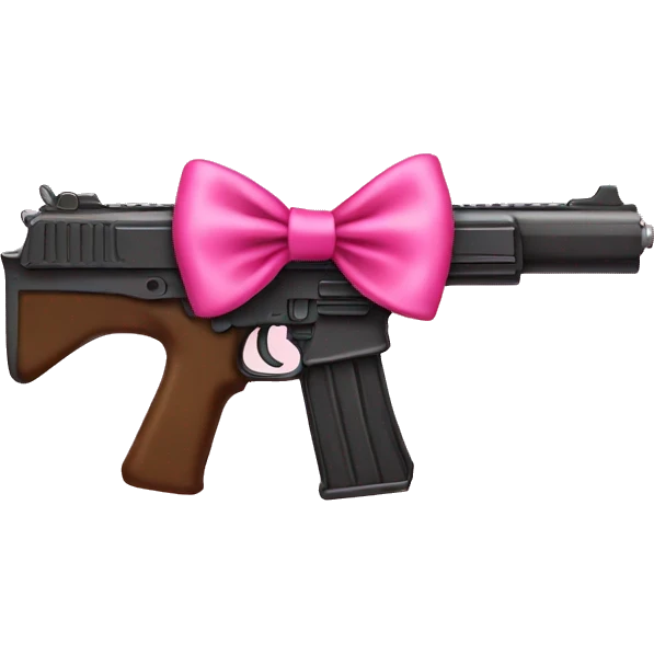 gun with a pink bow on it  emoji