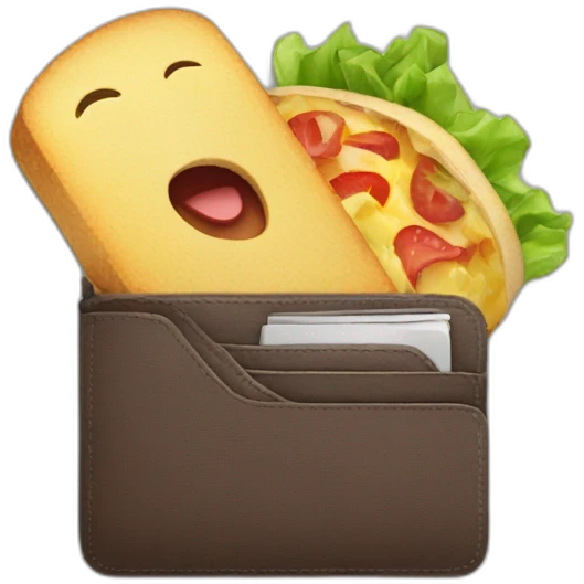 Wallet eating lunch emoji