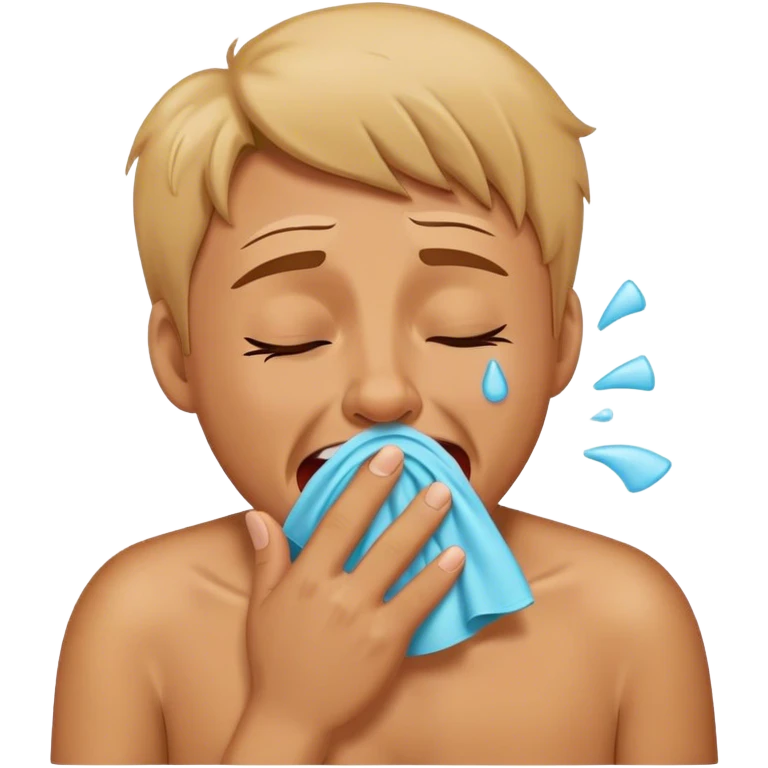 Crying with laughter while blowing nose emoji