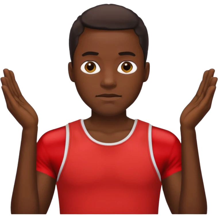 black guy red tank top emoji