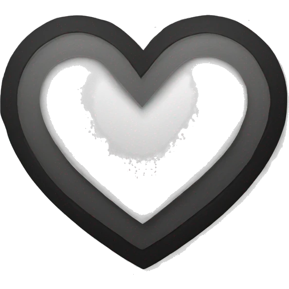black heart on white tape emoji