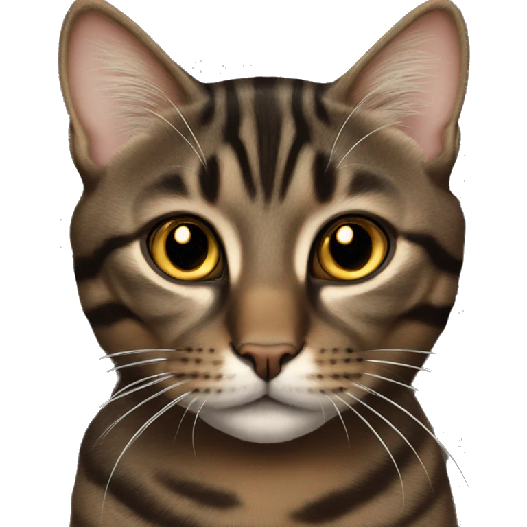 Dark brown tabby with gold eyes emoji