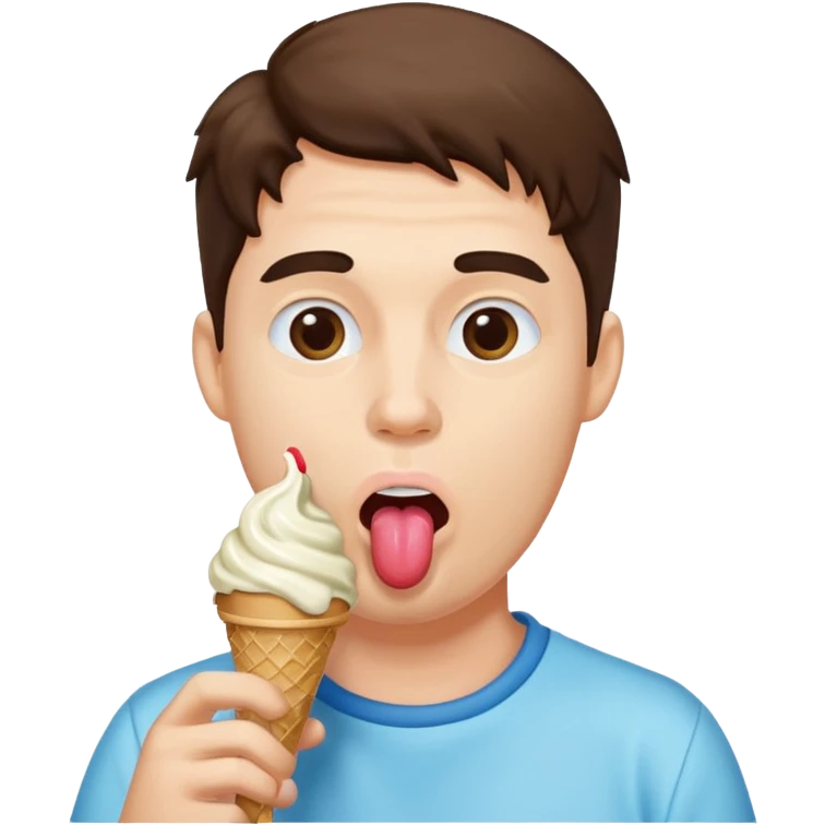 Man licking ice cream emoji