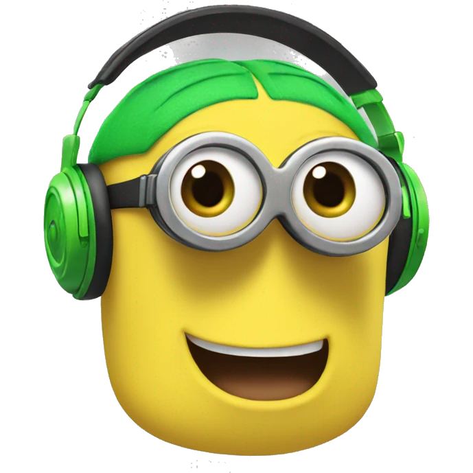 minions with green headphones emoji