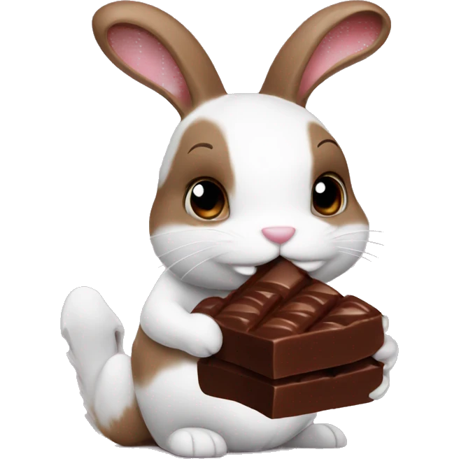 bunny eating chocolate emoji