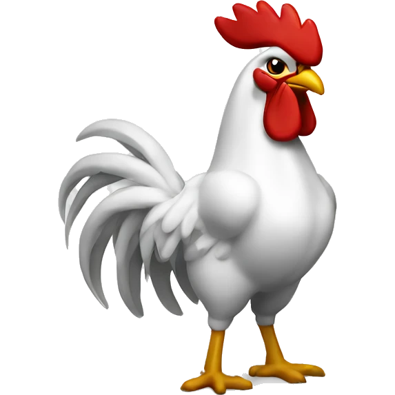 Strong boxing rooster with white shirt emoji