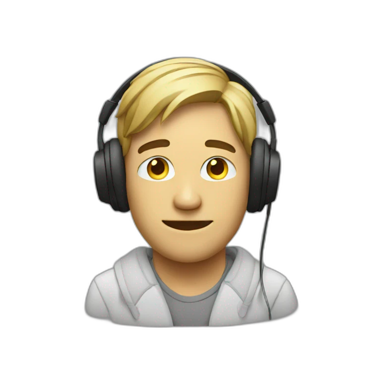 man listening music emoji