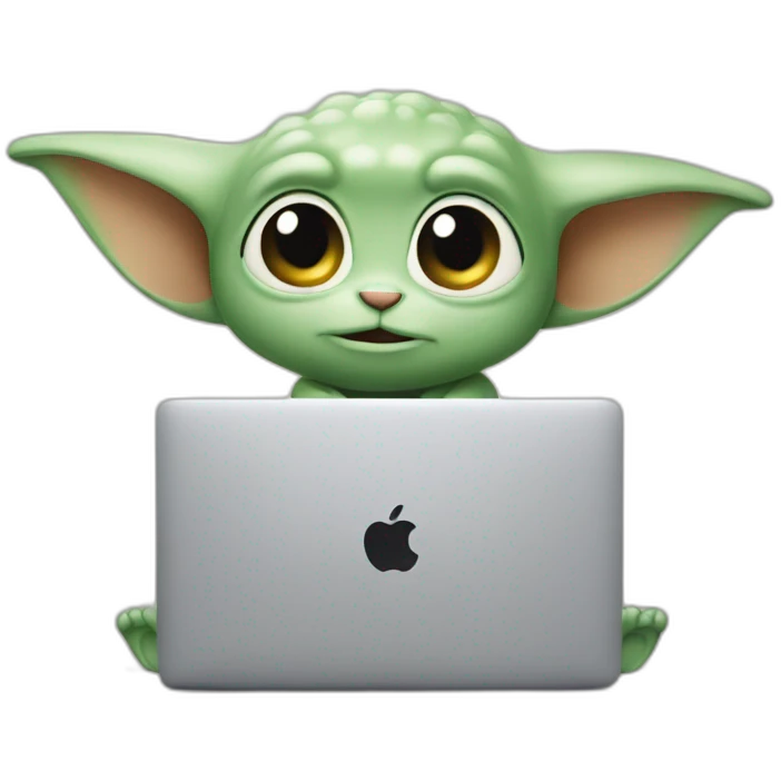 grogu with macbook emoji