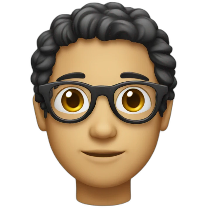 lunettes ; face , black hair , smiley emoji