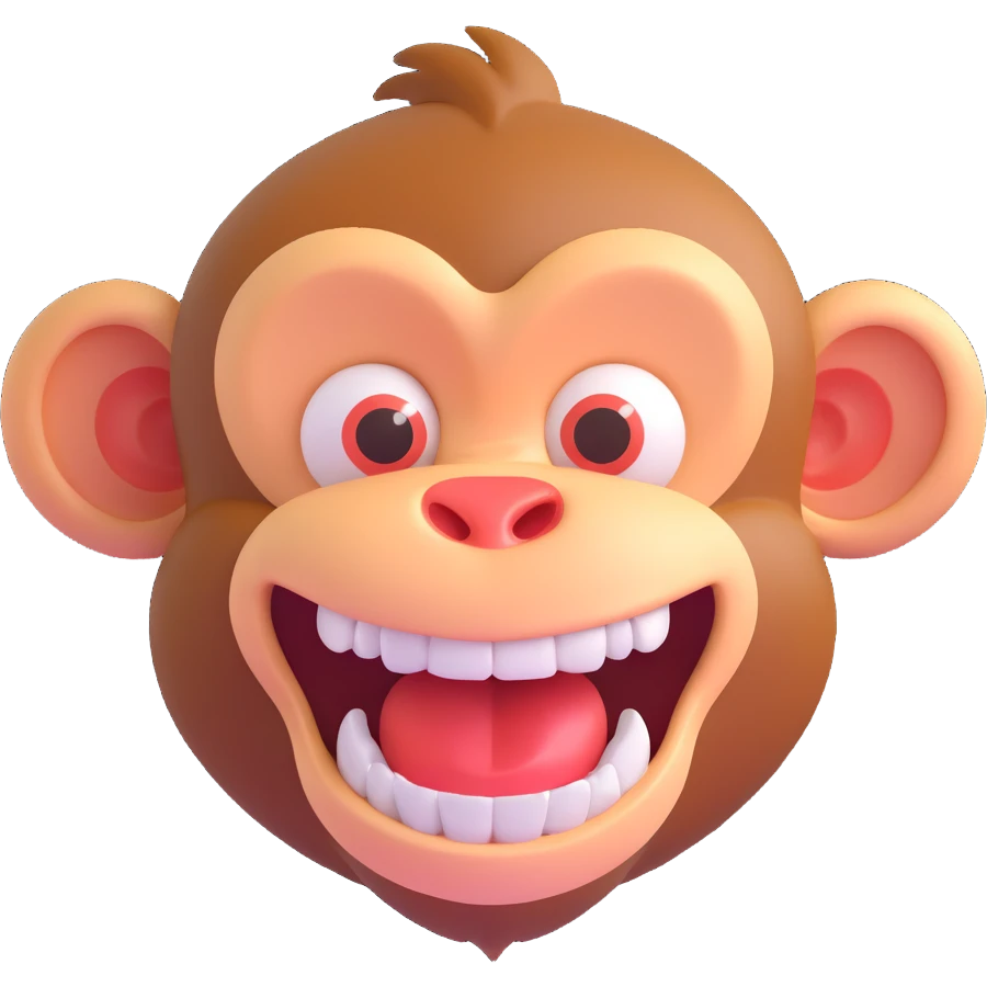 laughing monkey showing teeth emoji