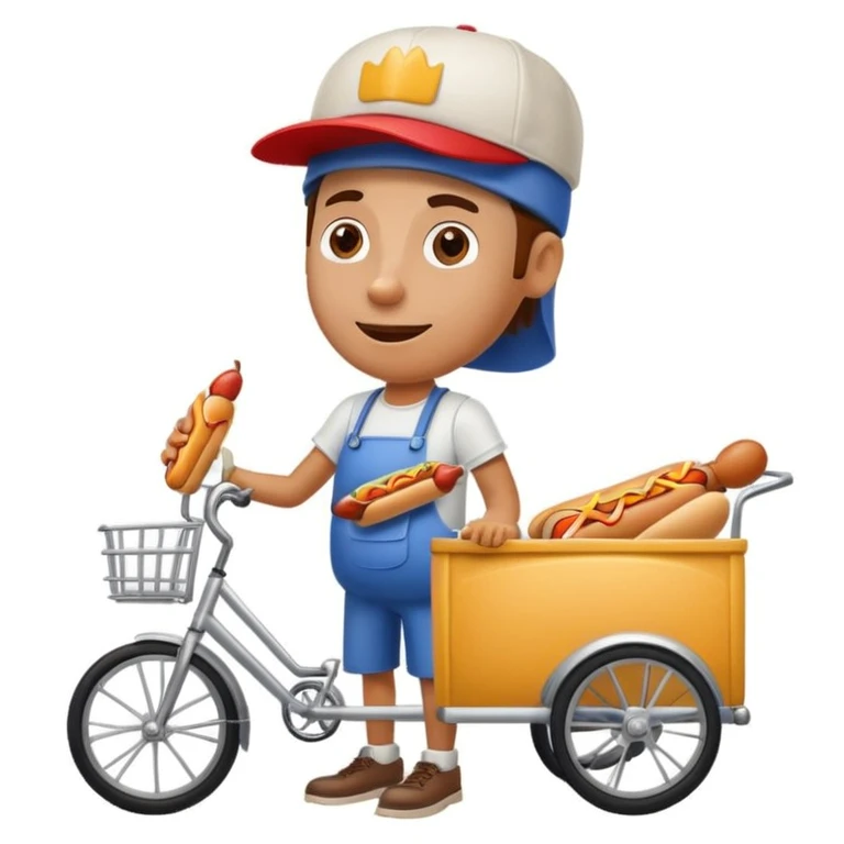 hotdog seller in New York with cart emoji