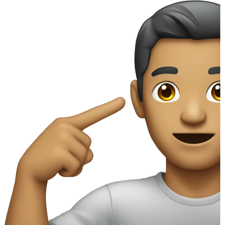 man pointing at his ear emoji