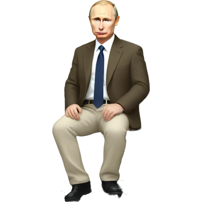 putin sitting on a moving rock emoji