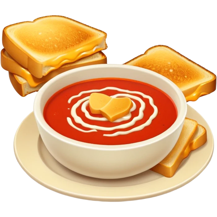 tomato soup with sliced grilled cheese on the side emoji