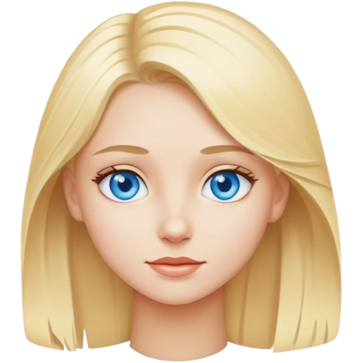 Blond girl blue eyes emoji