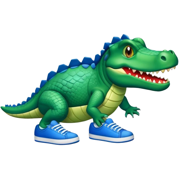 cocodrilo con tenis azules emoji