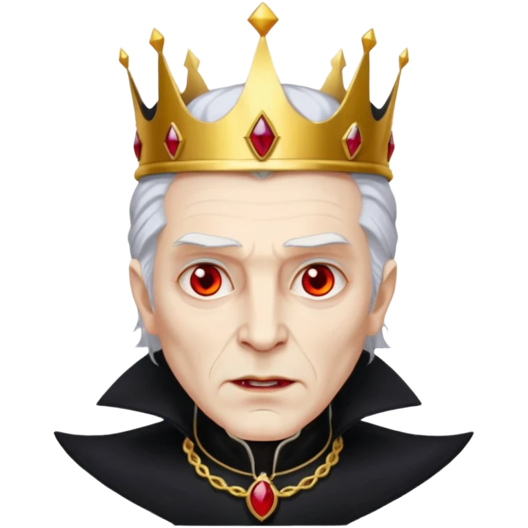 Vampire King, Elder vampire in royal black coat, wearing a crown, red eyes.
 emoji