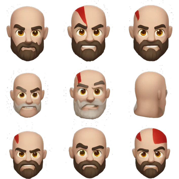 Crea un emoji de Kratos feliz emoji