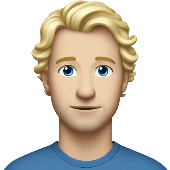 3/4 profile light curl blonde 30yo man blue eyed pale skin emoji