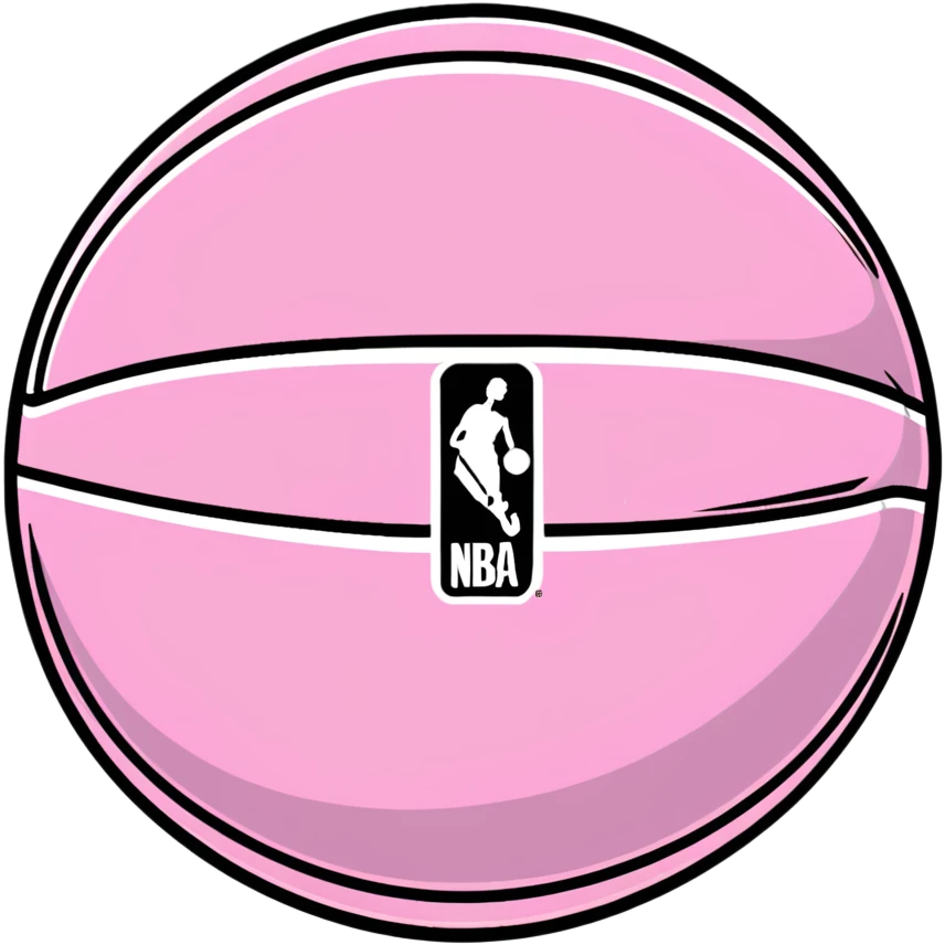 Spalding basketball with NBA logo, white color with pastel pink and green swirls pattern emoji