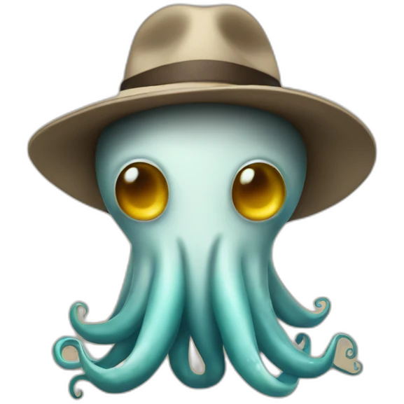 Squid wearing a fedora emoji