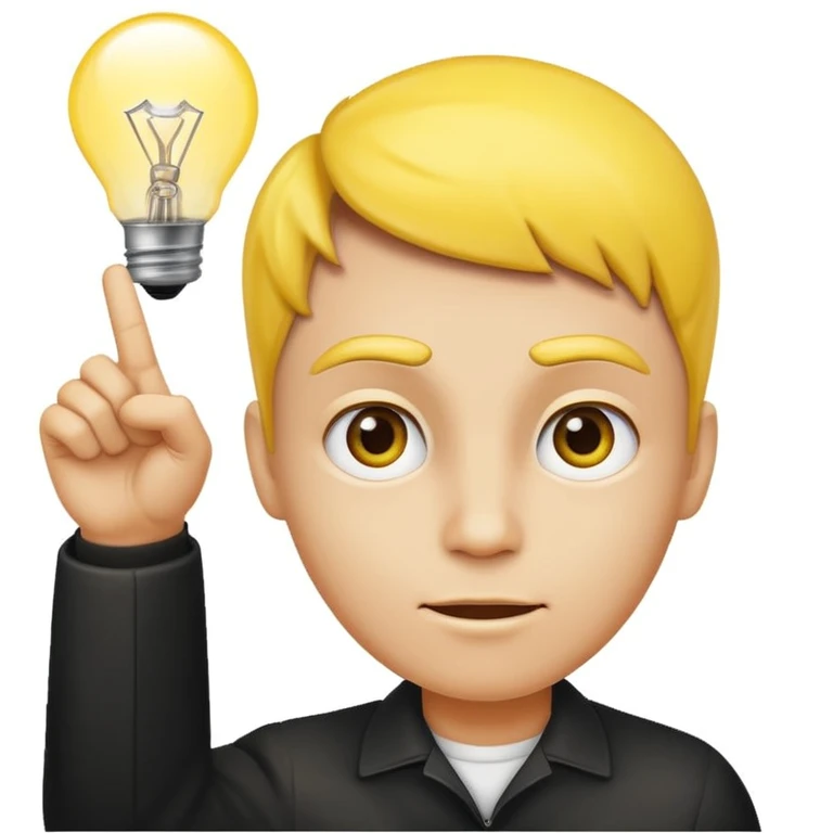 This emoji 🧐 without the monocle, a lightbulb above its head, and this ☝🏼 next to it emoji