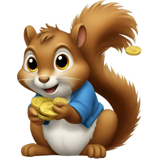 Squirrel counting money emoji