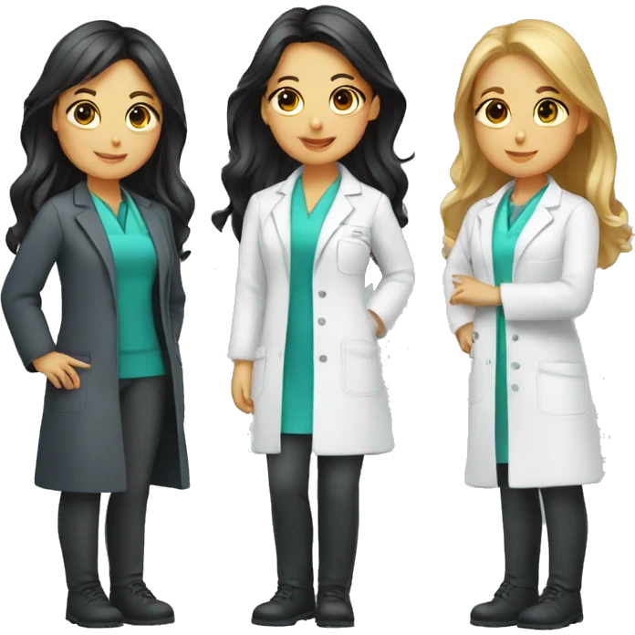 Group of six pharmacists girls emoji
