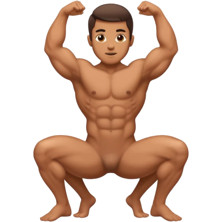 Naked man with penis between legs emoji