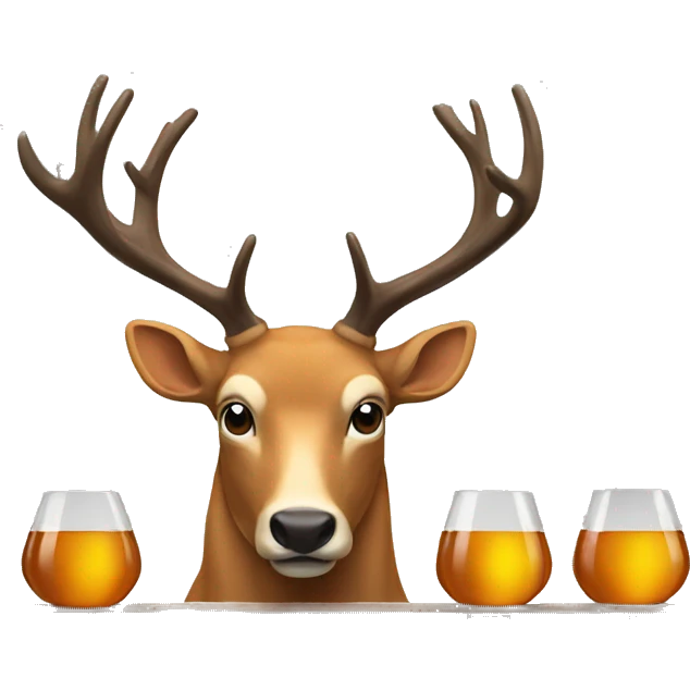 cerf en train de boire du cognac emoji