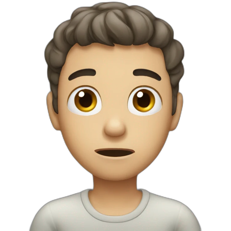 confused boy with hand in head emoji