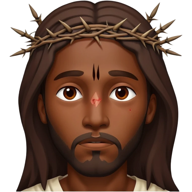 Dark skin Jesus with thorns on head injured  emoji
