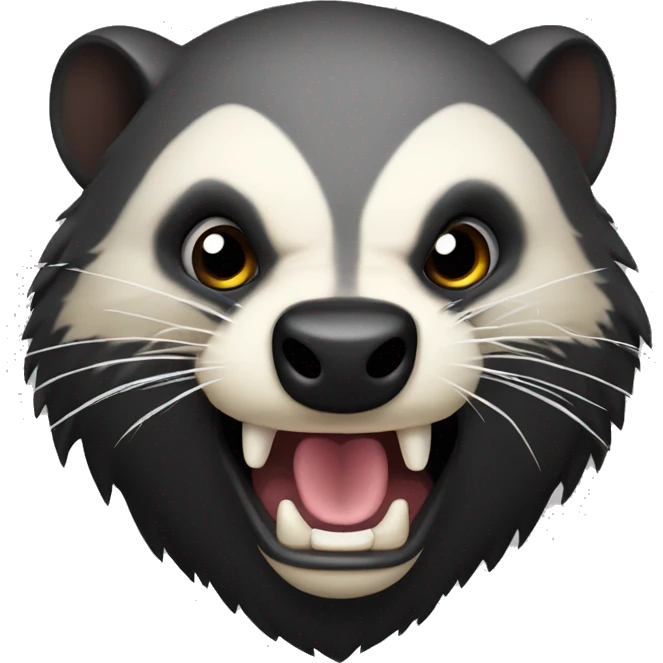 angry dangerous honey badger head emoji
