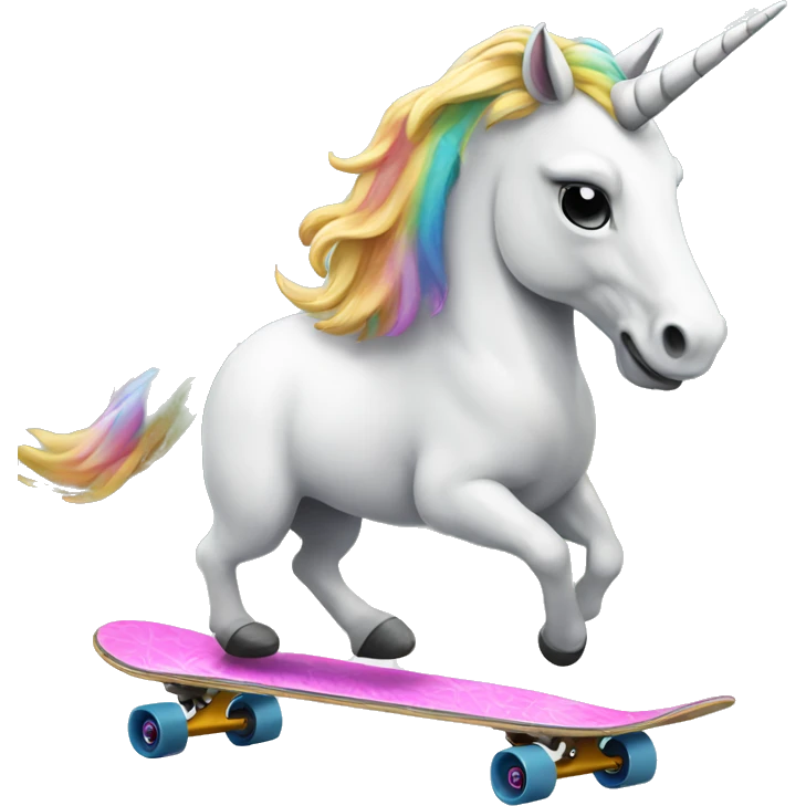 Unicorn riding a skateboard  emoji
